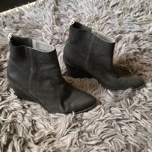Black Wedge Booties